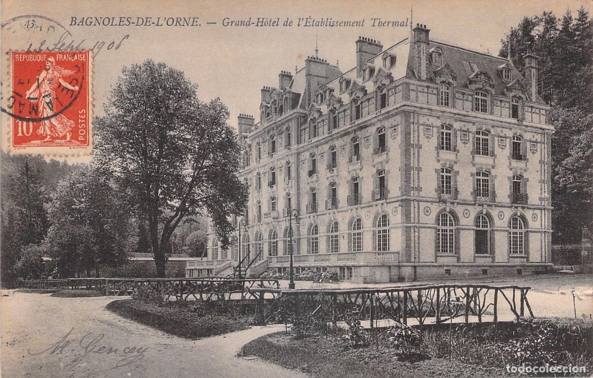 Postales: Postal de Bagnoles-de-l'Orne Grand Hotel de l'Etablissement Thermal