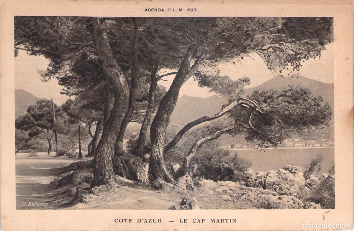Postkarten: Postal de la Costa Azul en Cap Martin con paisajes mediterr&aacute;neos