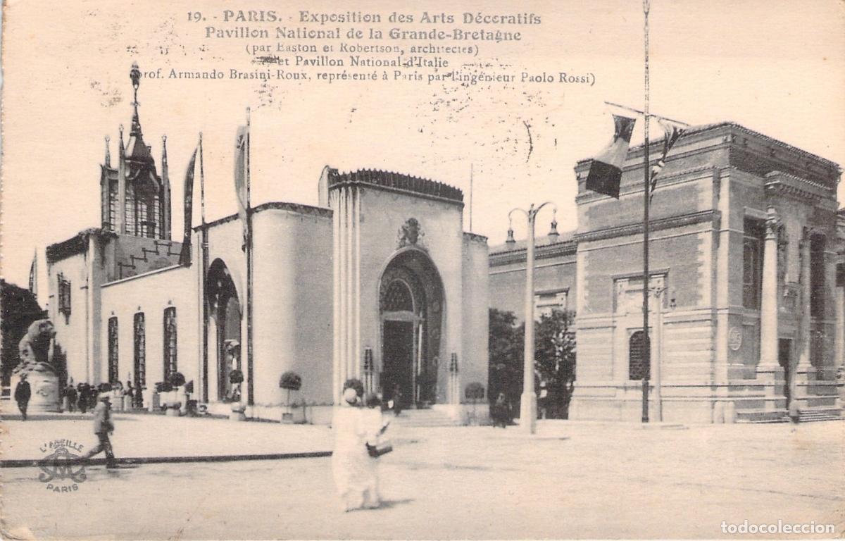 Postkarten: Postal de Par&iacute;s Exposici&oacute;n de Artes Decorativas Pabell&oacute;n Gran Breta&ntilde;a e Italia