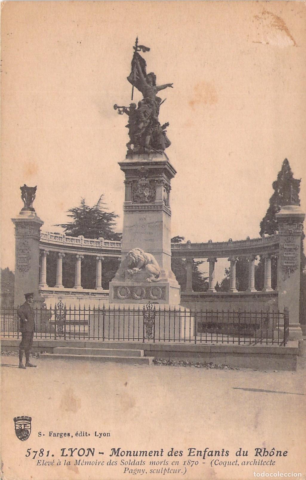 Postkarten: Postal de Lyon Monumento de los Ni&ntilde;os del R&oacute;dano