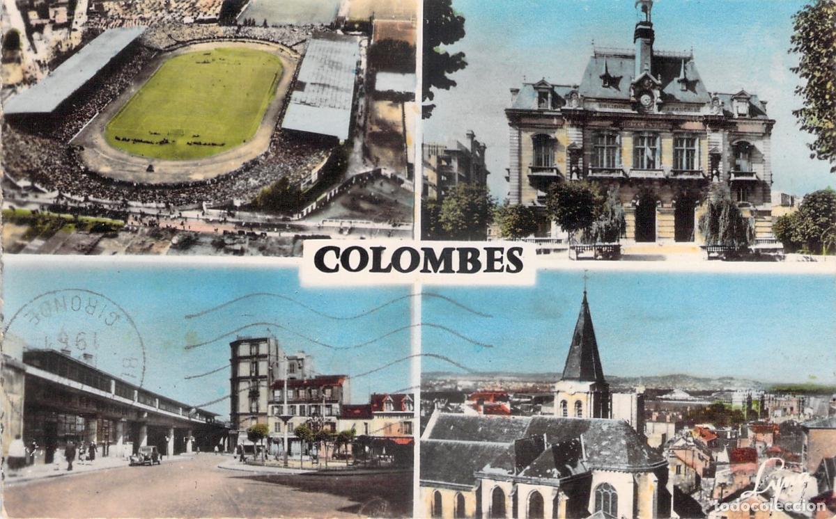 Postales: Postal de vistas panor&aacute;micas de la ciudad de Colombes en Francia