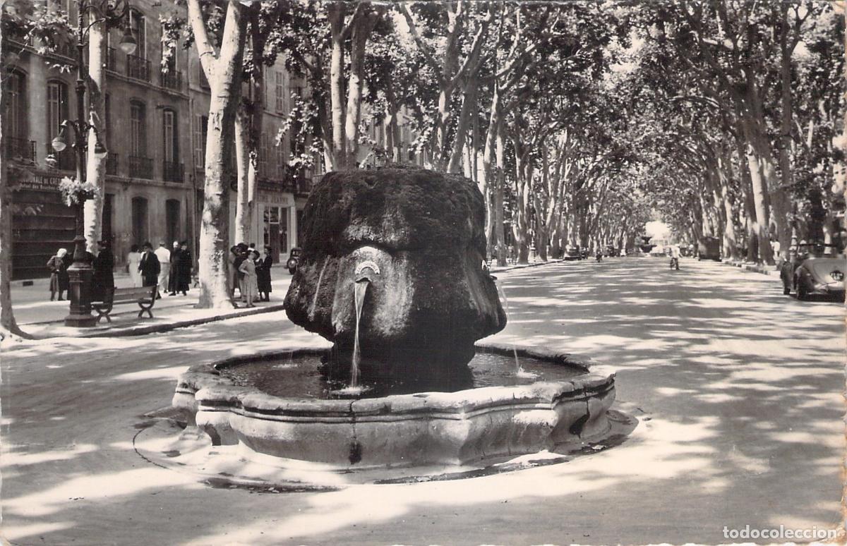 Postales: Postal de la Fontaine Thermale en el Cours Mirabeau, Aix-en-Provence