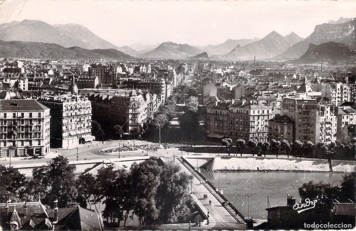 Cartoline: Postal de Grenoble y Cours Jean Jaures, Francia
