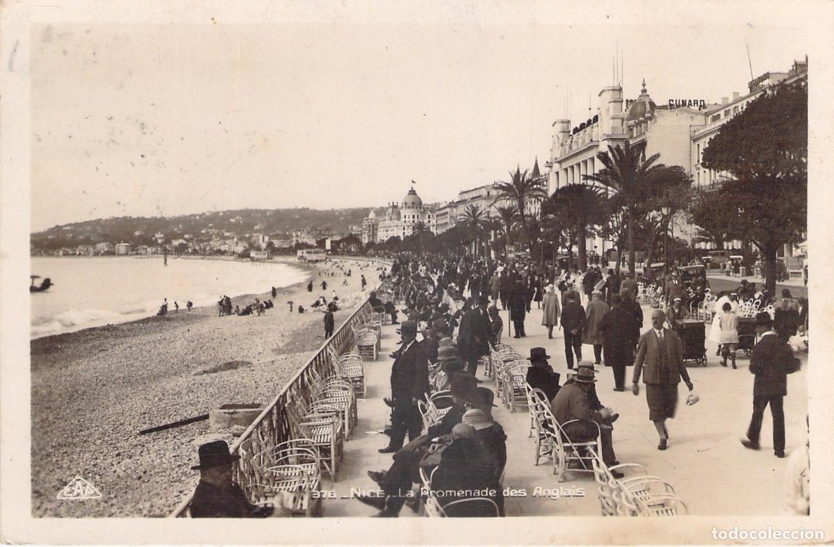 Postkarten: Postal de la Promenade des Anglais en Niza, Francia