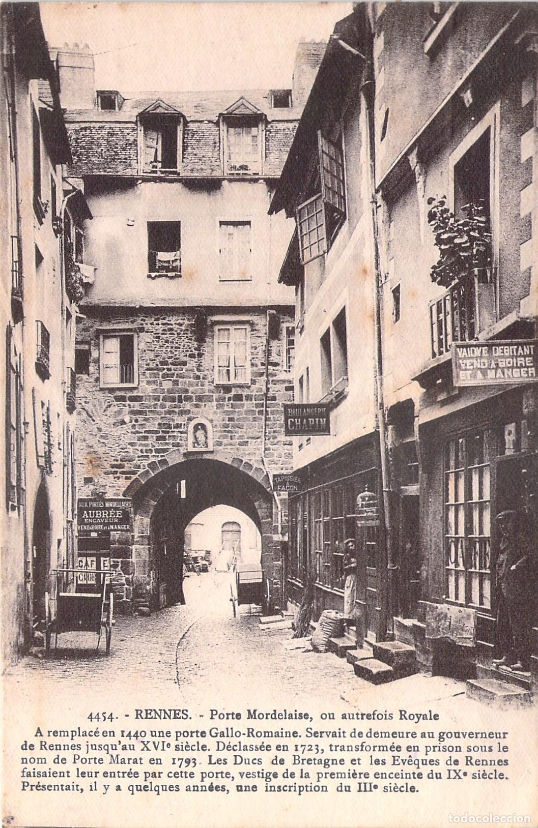 Postales: Postal de la Porte Mordelaise en Rennes, Francia