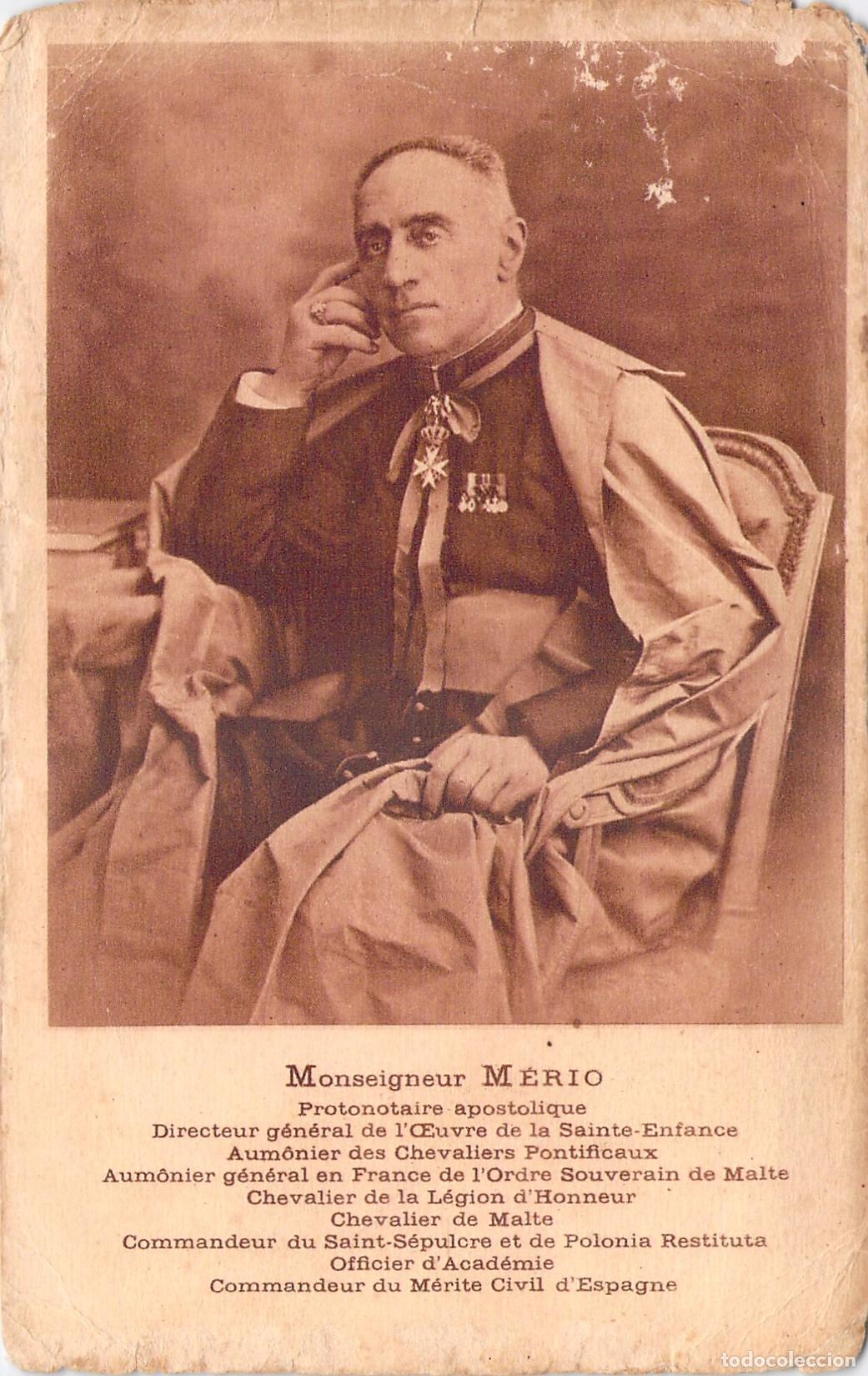 Postales: Postal de Monse&ntilde;or M&eacute;rio, figura eclesi&aacute;stica francesa