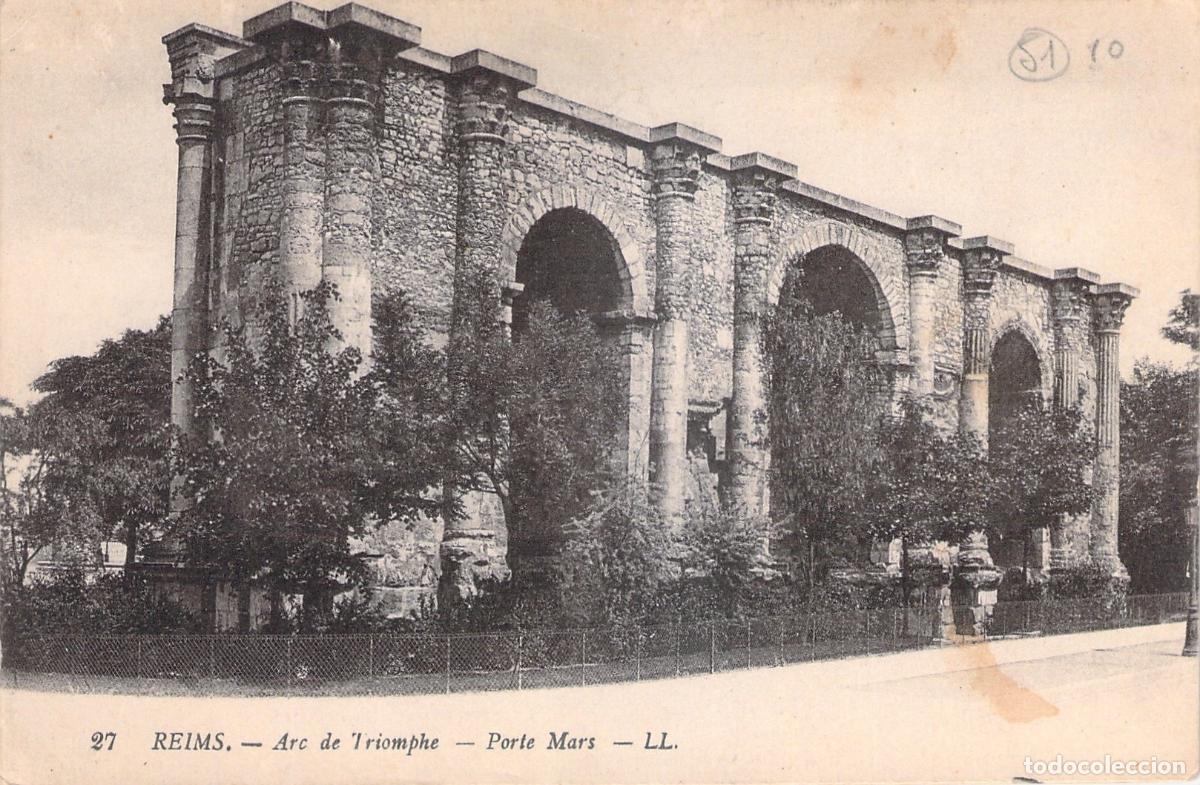 Postkarten: Postal de Reims, Francia - Arco del Triunfo Porte Mars