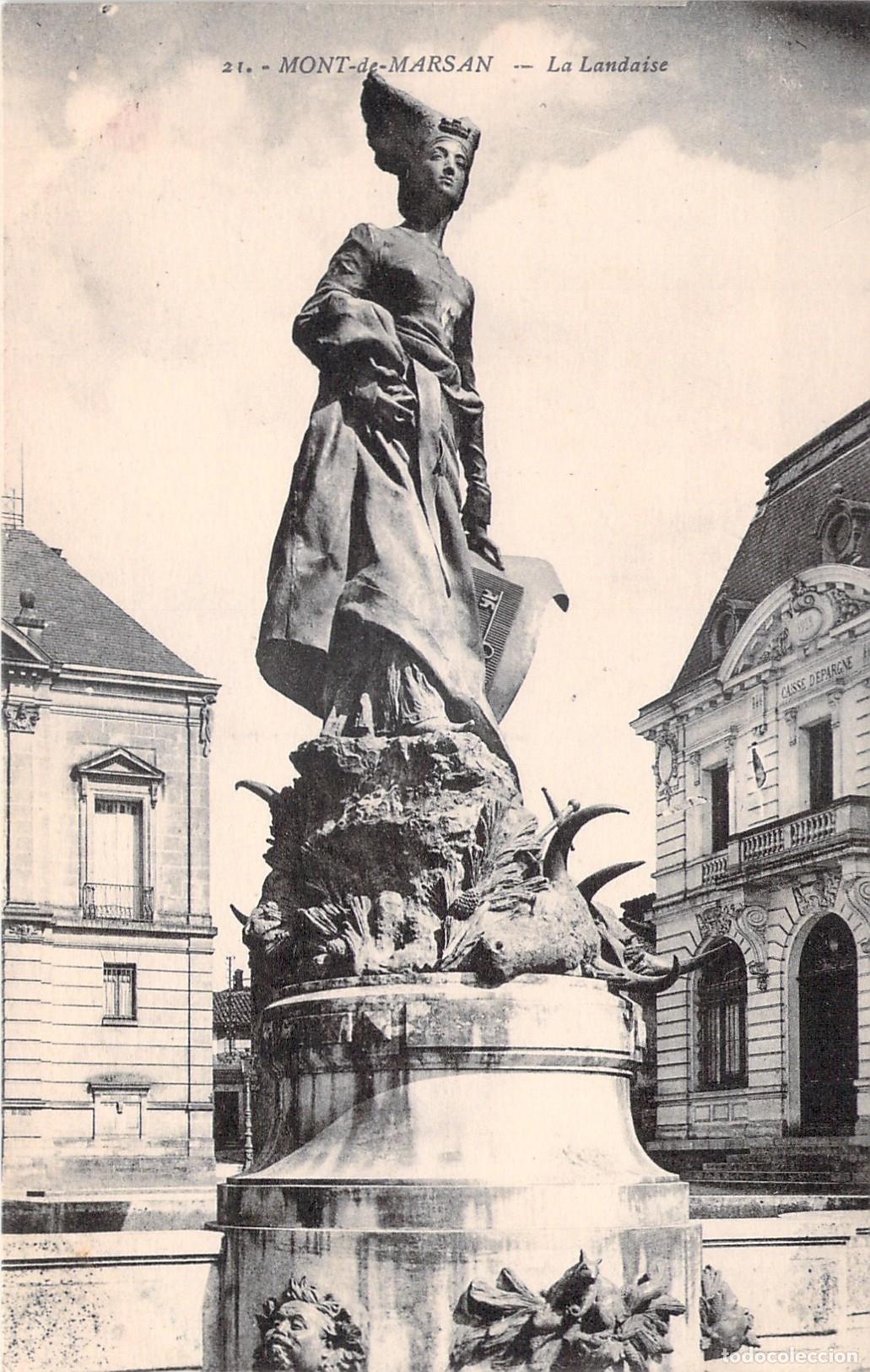 Postales: Postal de la estatua La Landaise en Mont-de-Marsan, Francia