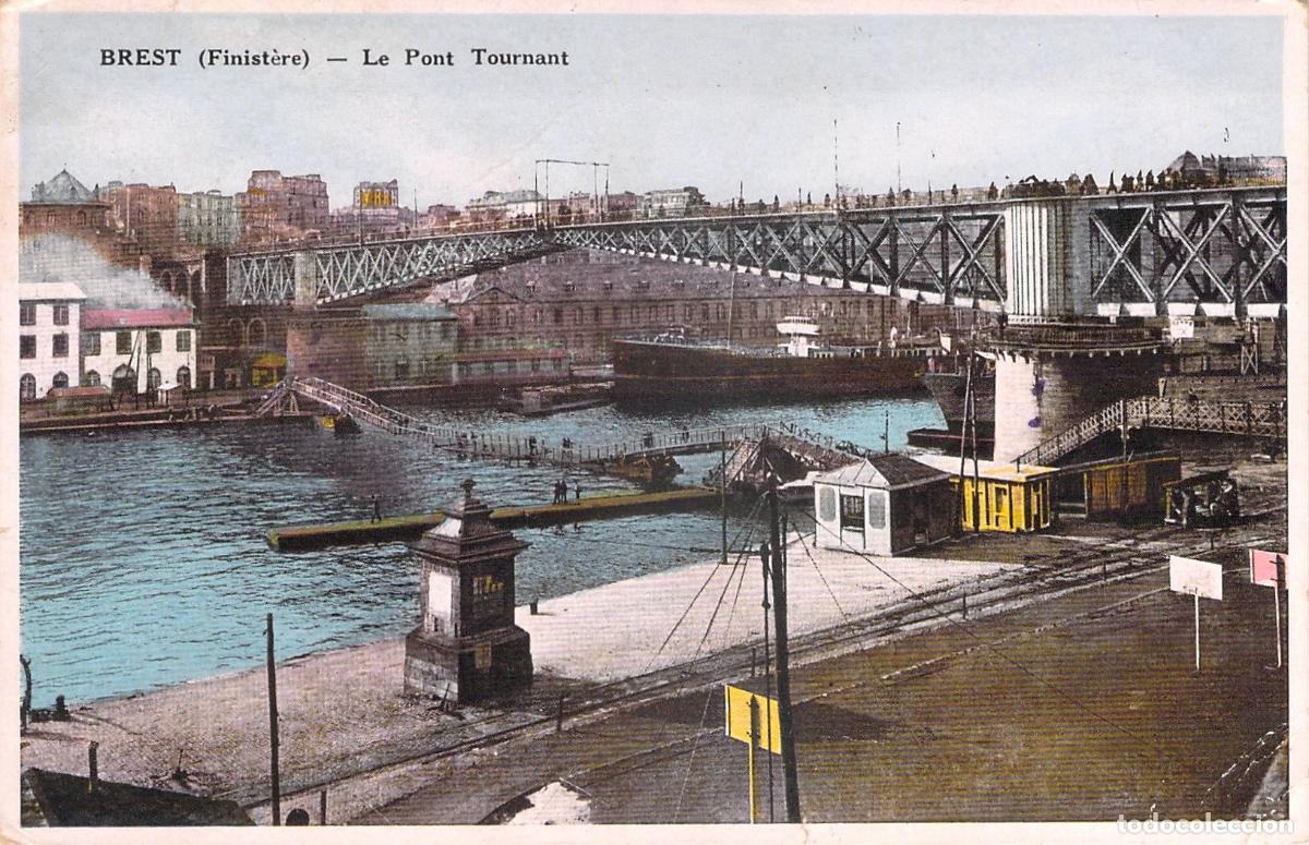 Postales: Postal de Brest Francia el hist&oacute;rico Puente Giratorio
