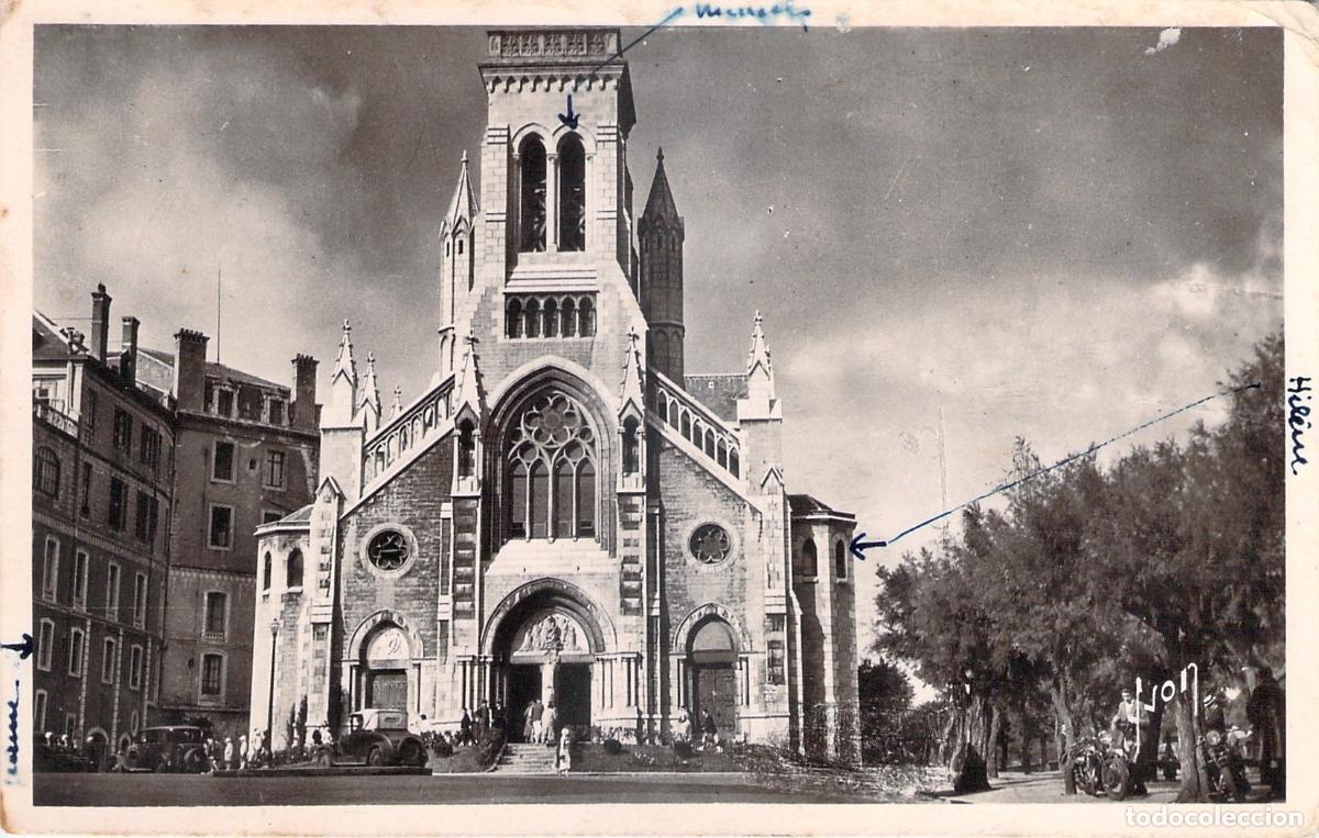Cartoline: Postal de la Iglesia Sainte-Eug&eacute;nie en Biarritz, Francia