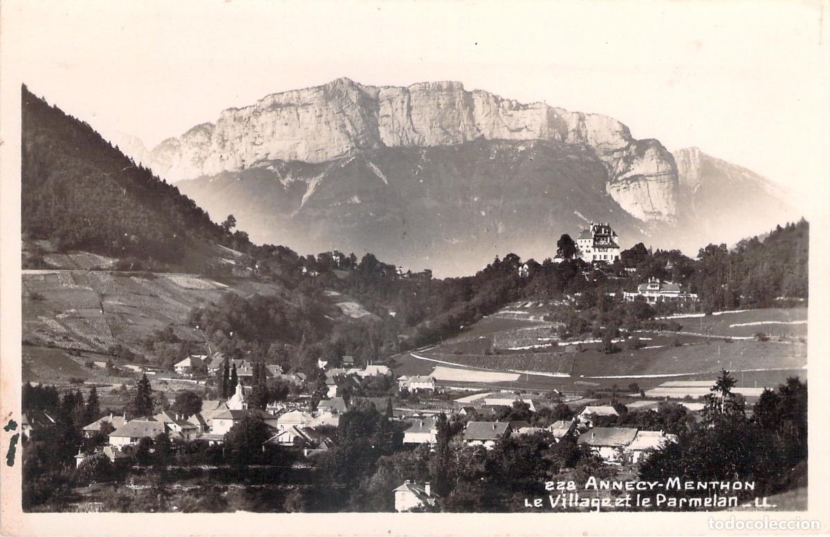 Postales: Postal de Menthon-Saint-Bernard y el monte Parmelan en los Alpes franceses