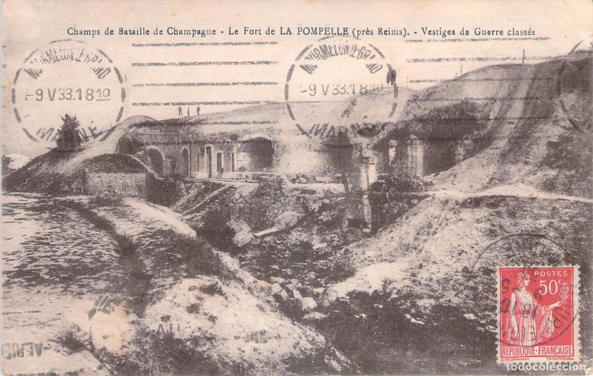 Postais: Postal del Fuerte de la Pompelle cerca de Reims, Francia