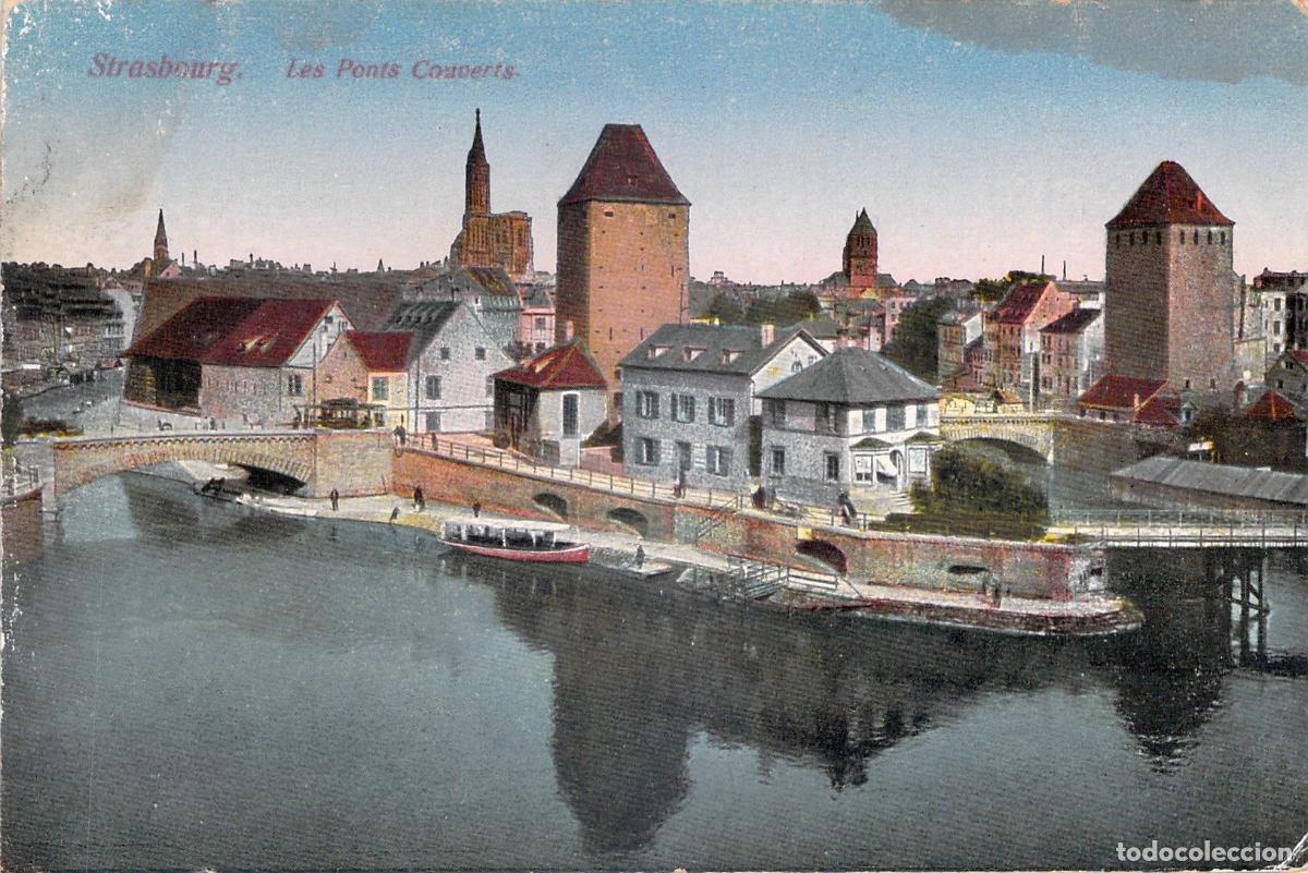 Cartoline: Postal de Les Ponts Couverts en Estrasburgo Francia