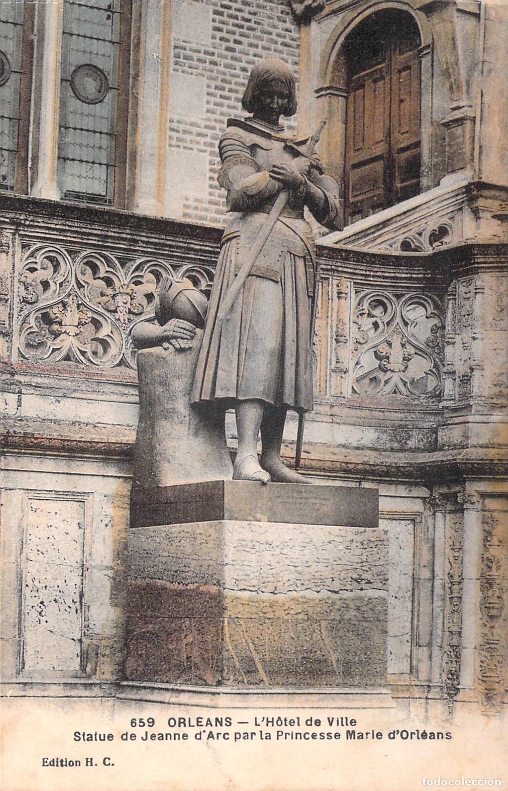 Postales: Postal de la estatua de Juana de Arco en el Ayuntamiento de Orleans