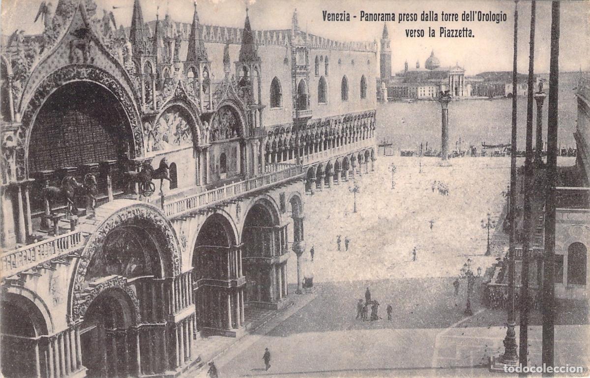 Postcards: Postal de Venecia: Panorama de la Piazzetta desde la Torre del Reloj