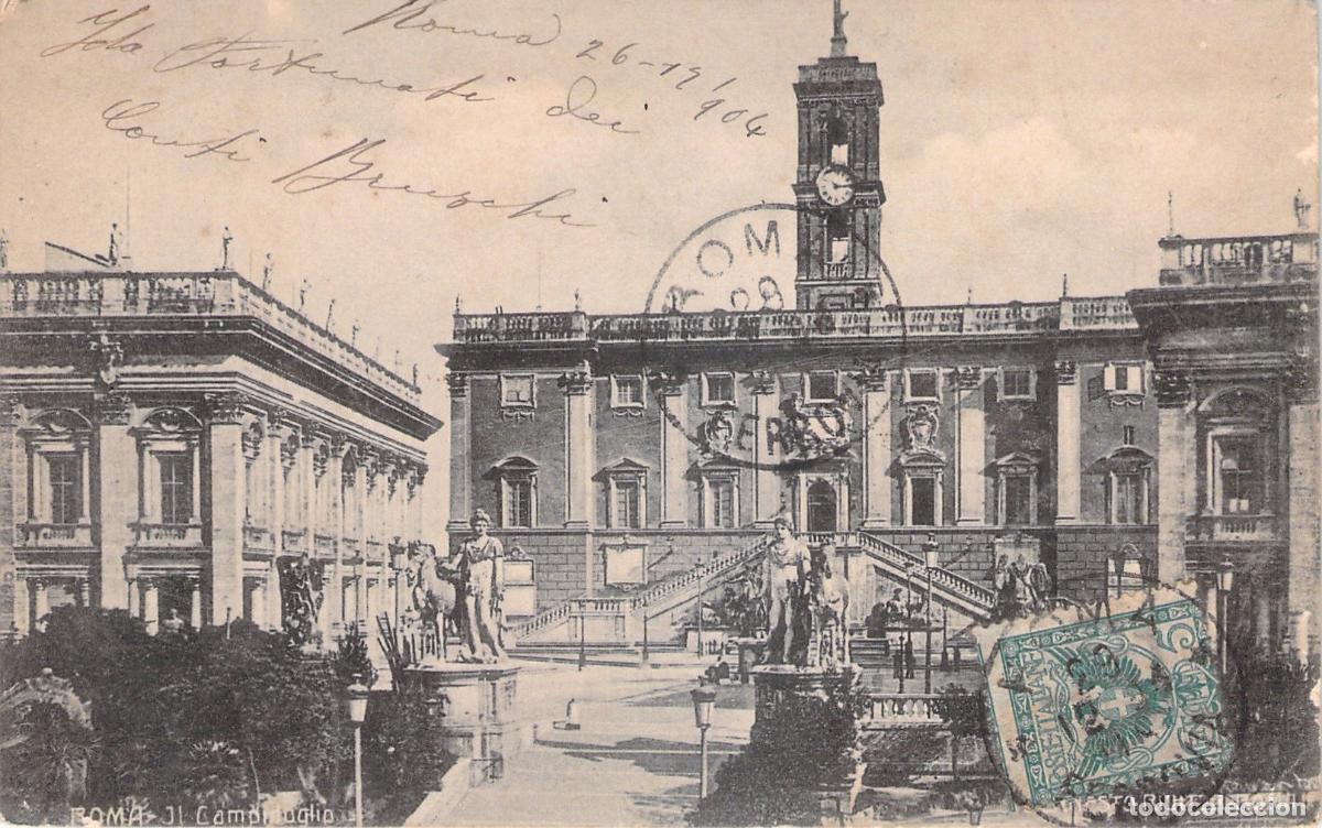 Postcards: Postal de la Plaza del Campidoglio en Roma Italia