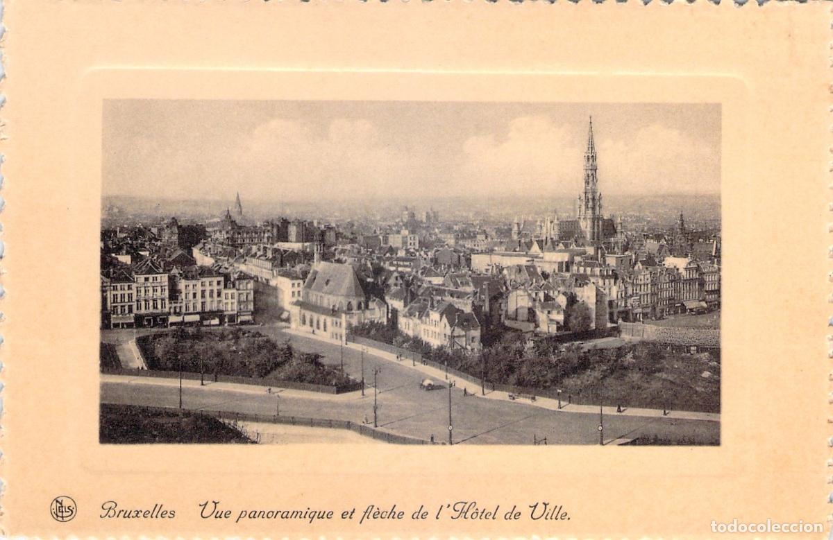 Postcards: Postal de Bruselas vista panor&aacute;mica y ayuntamiento