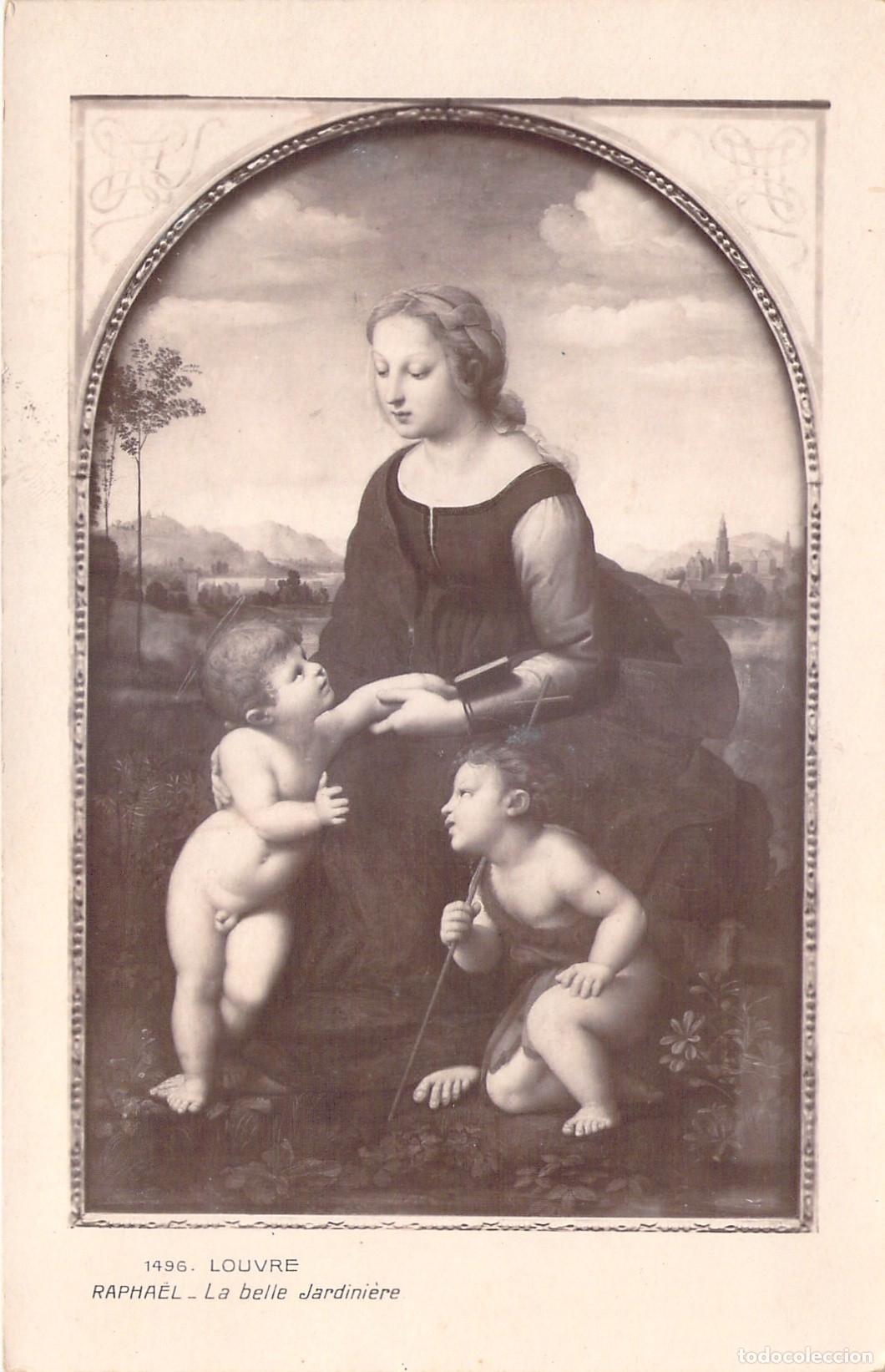 Postkarten: Postal Museo del Louvre La bella jardinera de Rafael