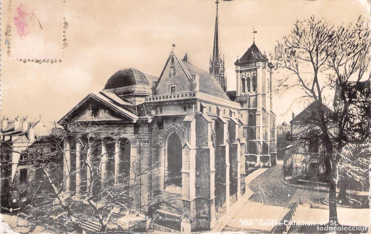 Postales: Postal de la Catedral de San Pedro en Ginebra Suiza