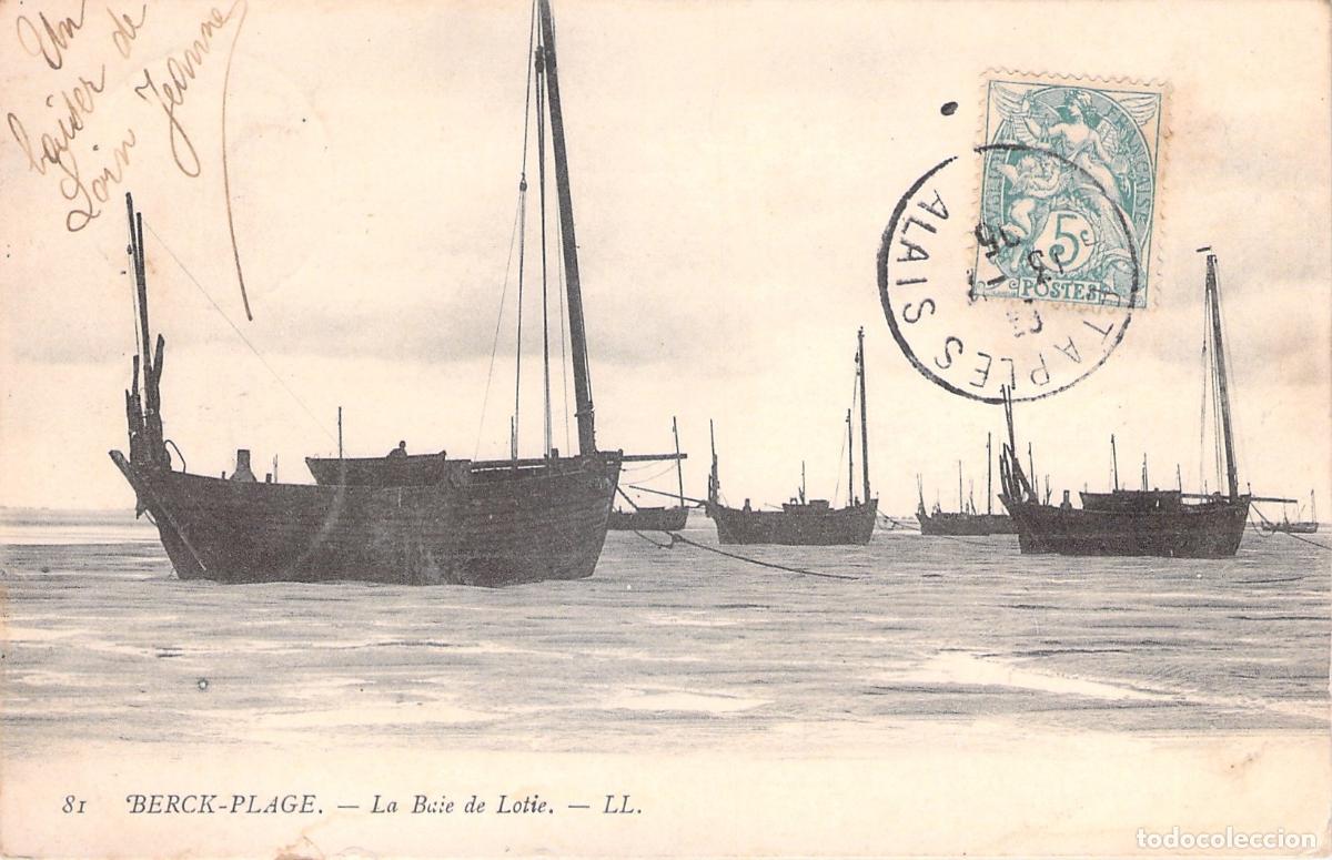 Postais: Postal de Berck-Plage con Barcos en la Bah&iacute;a de Loti