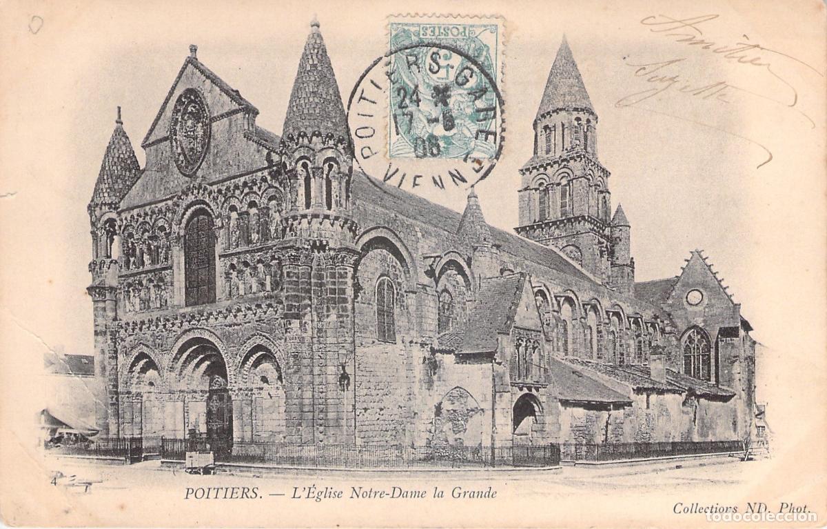 Postais: Postal de la Iglesia Notre-Dame la Grande en Poitiers, Francia