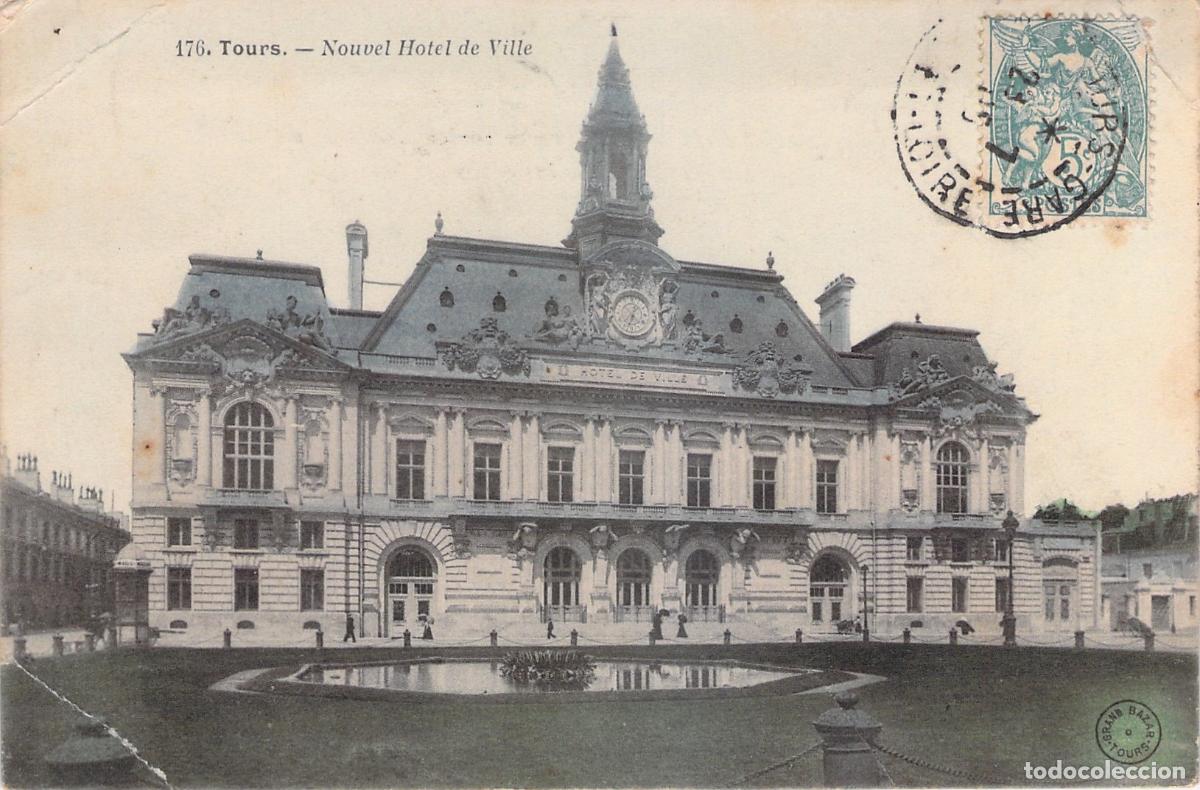 Postais: Postal de Tours, Nouvel Hotel de Ville, Francia