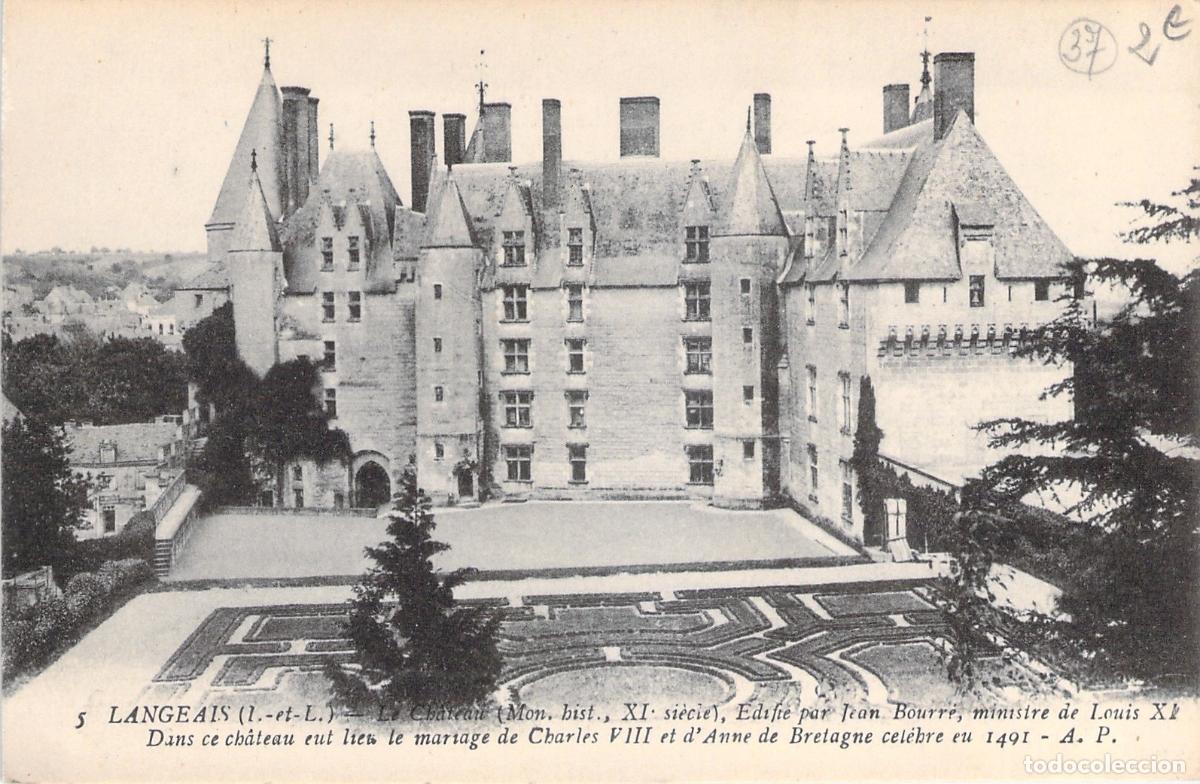 Postais: Postal del Castillo de Langeais en el Valle del Loira, Francia