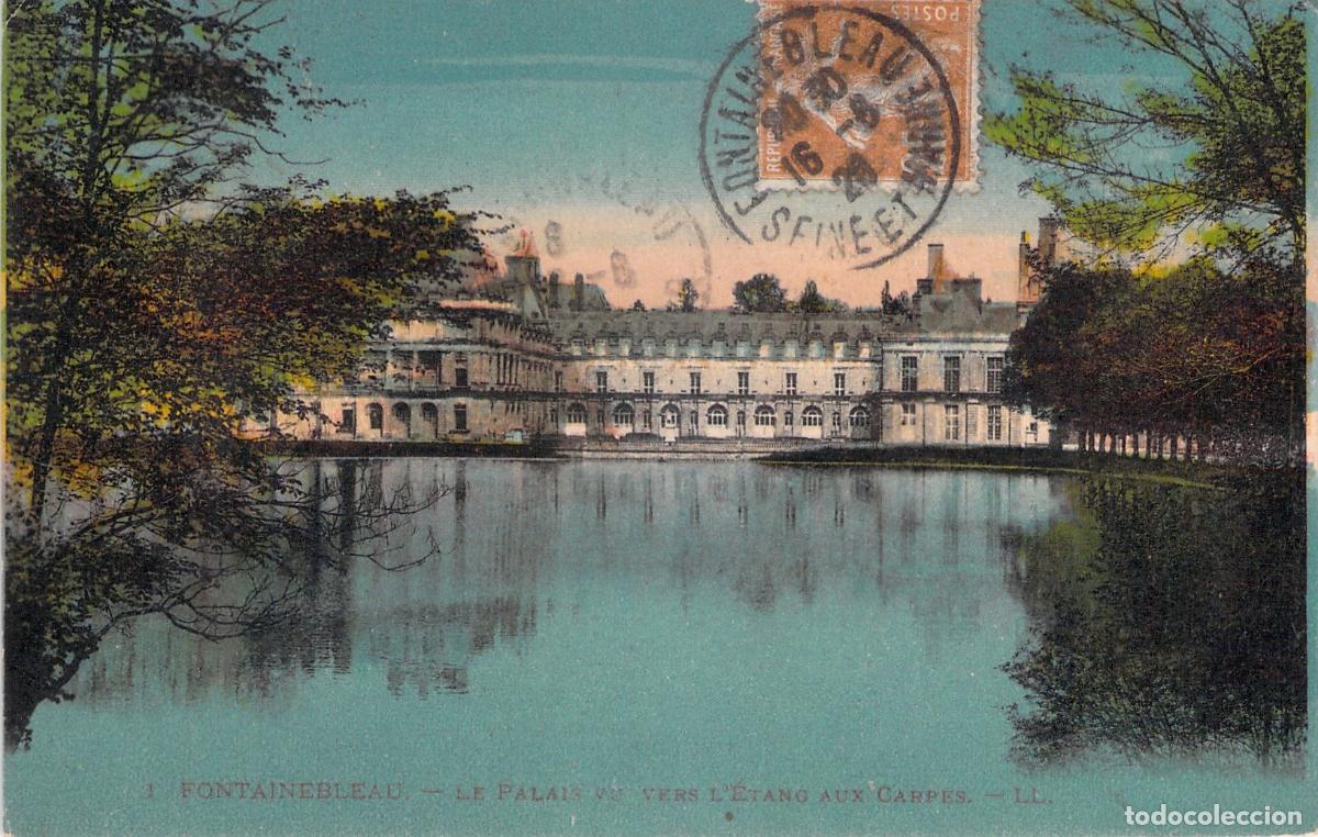 Postais: Postal del Palacio de Fontainebleau y el Estanque de las Carpas