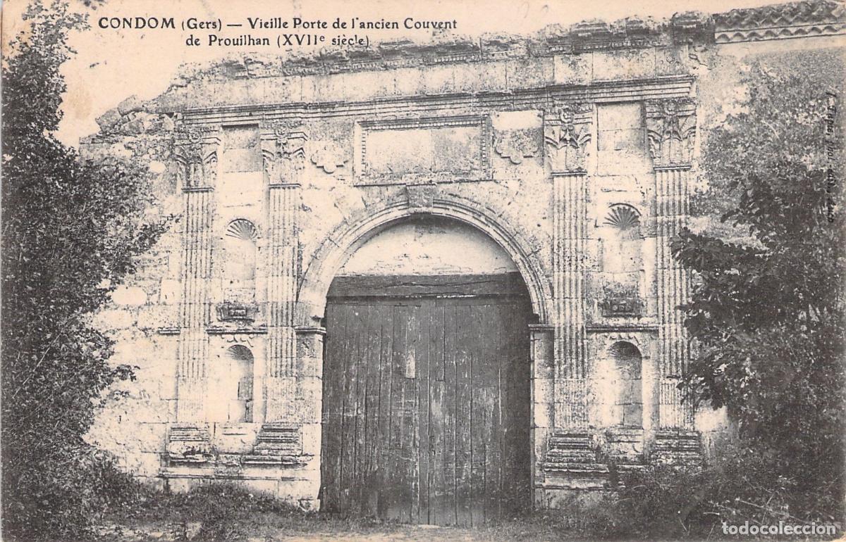 Postais: Postal de la antigua puerta del convento de Prouilhan en Condom