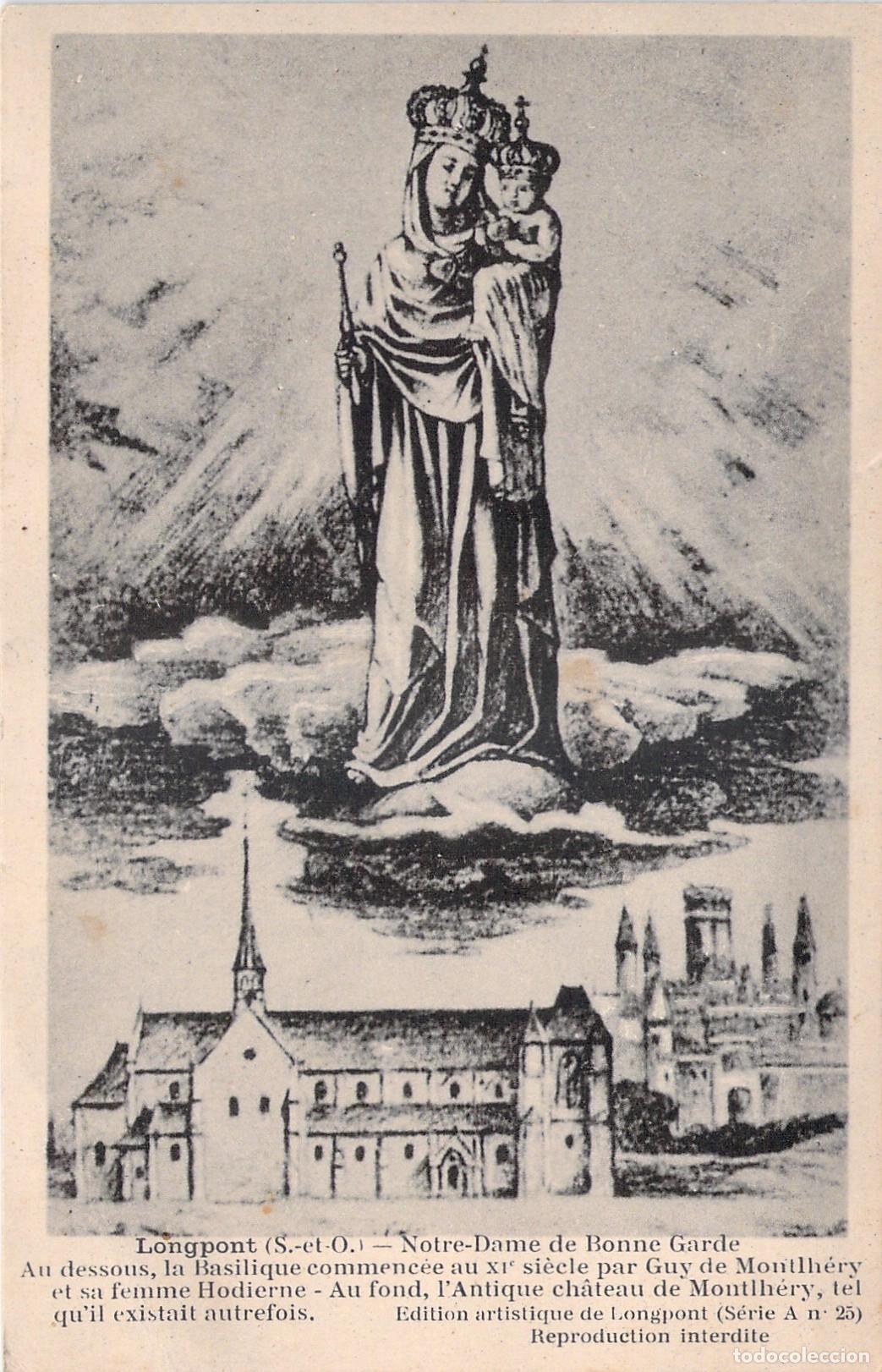 Postais: Postal de la Bas&iacute;lica de Notre-Dame de Bonne Garde en Longpont, Francia