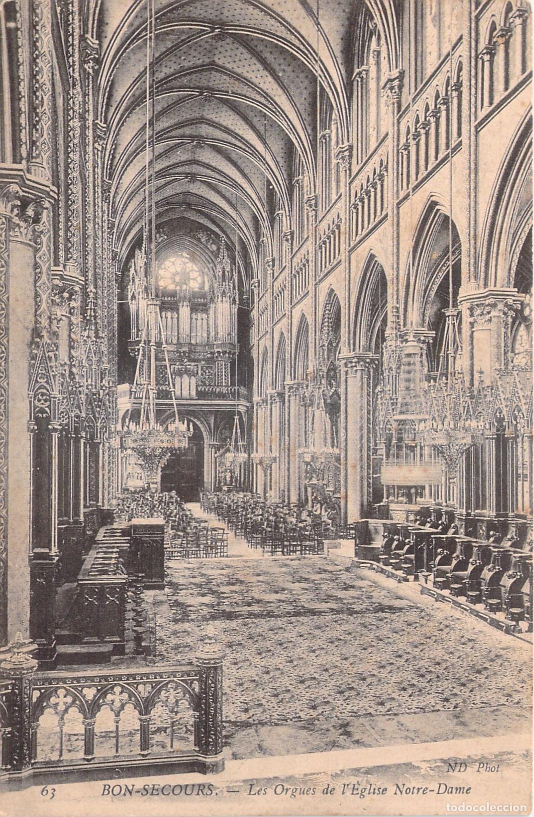Postais: Postal de la Bas&iacute;lica de Notre-Dame en Bonsecours Francia