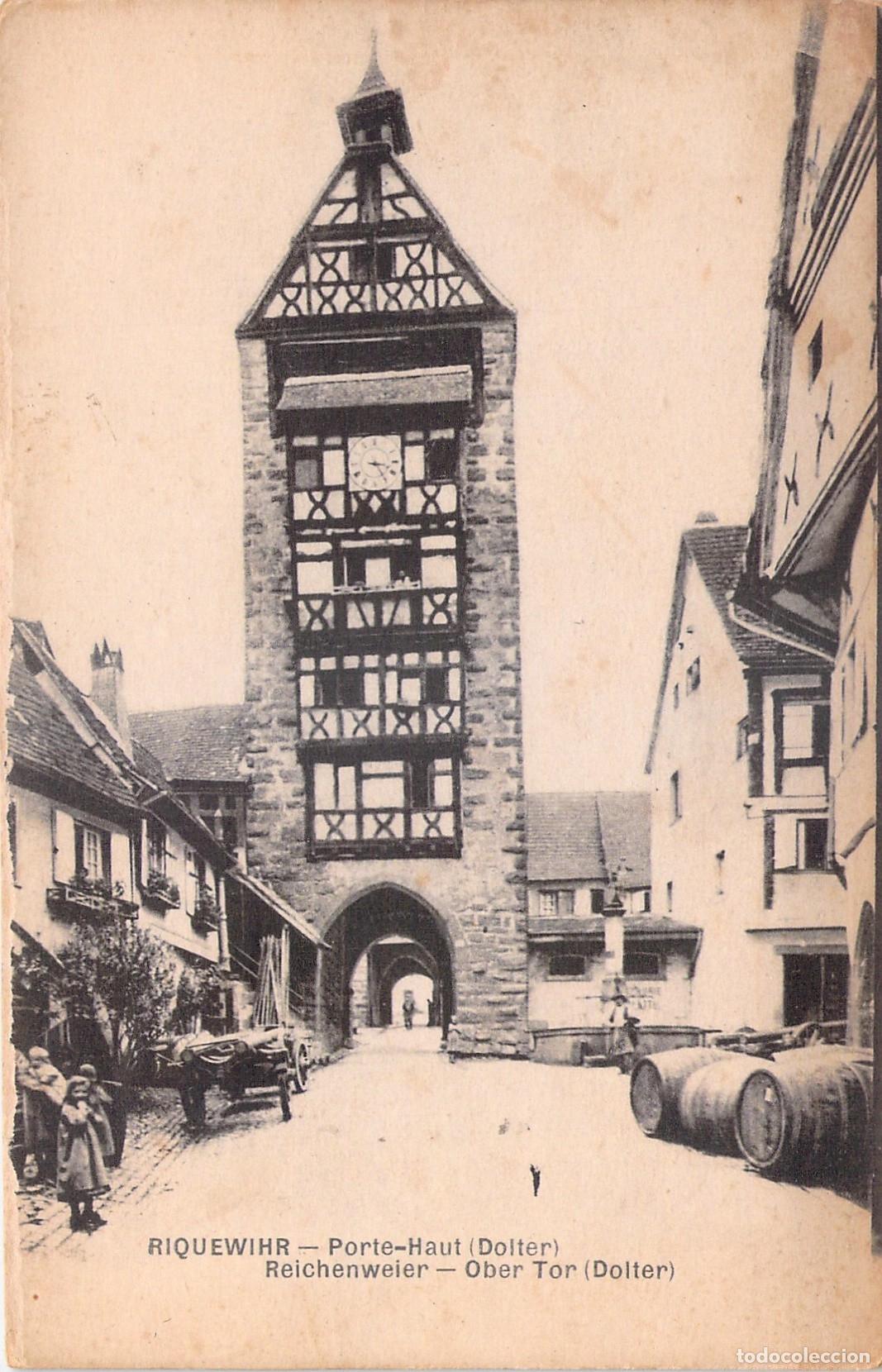 Postais: Postal de Riquewihr con el Dolder en Alsacia, Francia
