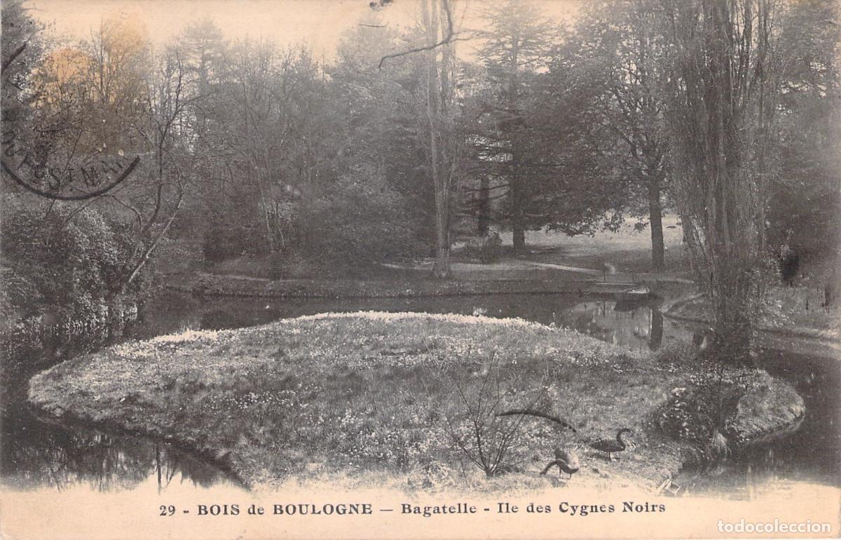 Postais: Postal del Bois de Boulogne en el parque de Bagatelle en Par&iacute;s