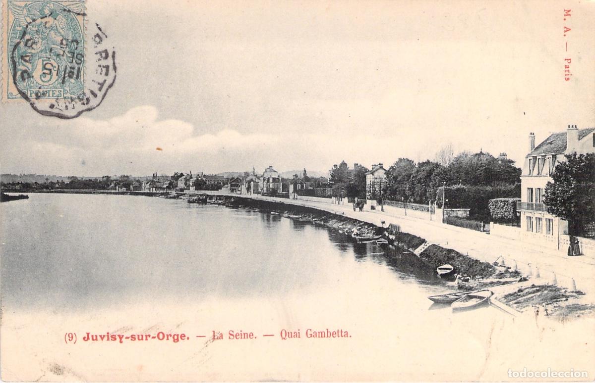 Postais: Postal de Juvisy-sur-Orge, Muelle Gambetta y el r&iacute;o Sena en Francia