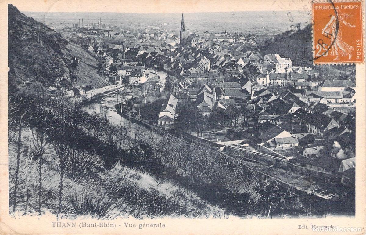 Postales: Postal de Thann, vista general de la ciudad en Alsacia