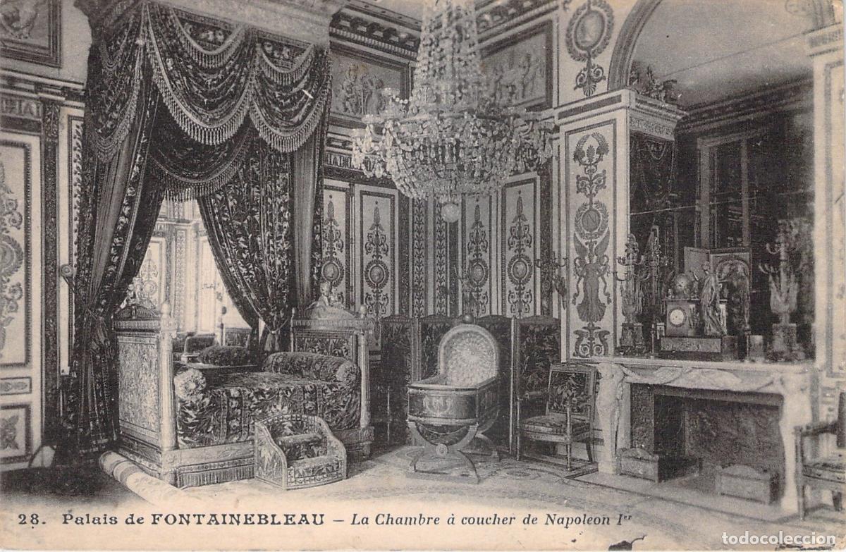 Postales: Postal del dormitorio de Napole&oacute;n en el Palacio de Fontainebleau