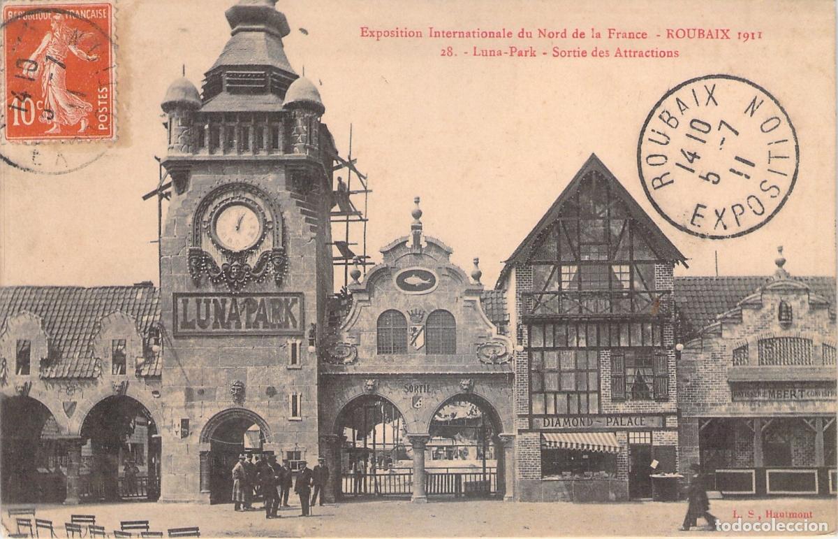 Cartes Postales: Postal Exposici&oacute;n Internacional de Roubaix Luna-Park Francia