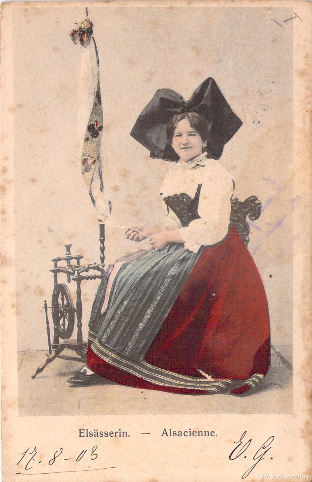 Cartes Postales: Postal de mujer alsaciana con traje tradicional