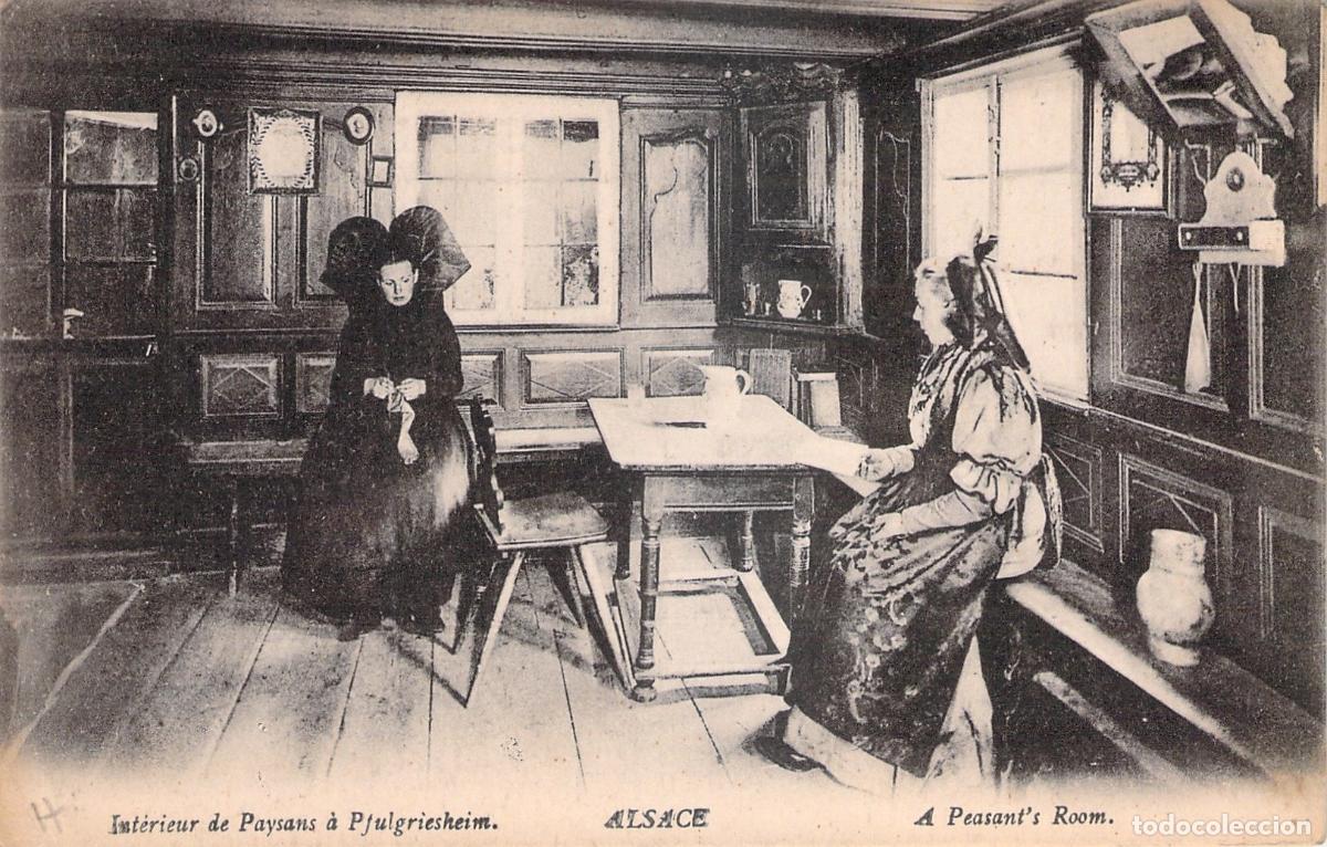 Cartes Postales: Postal de interior de habitaci&oacute;n campesina en Alsacia
