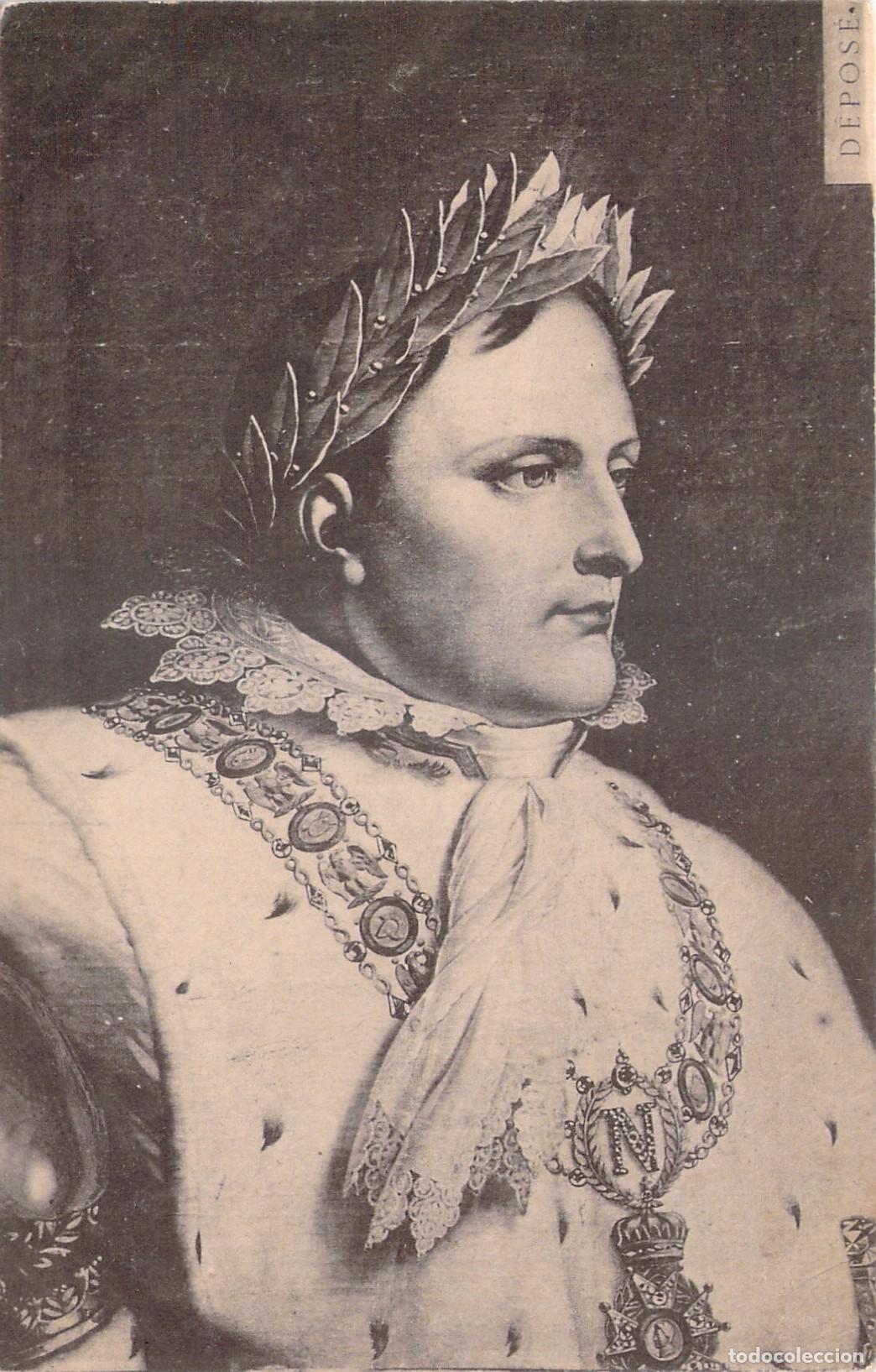 Postais: Postal de Napole&oacute;n Bonaparte, retrato hist&oacute;rico de Francia