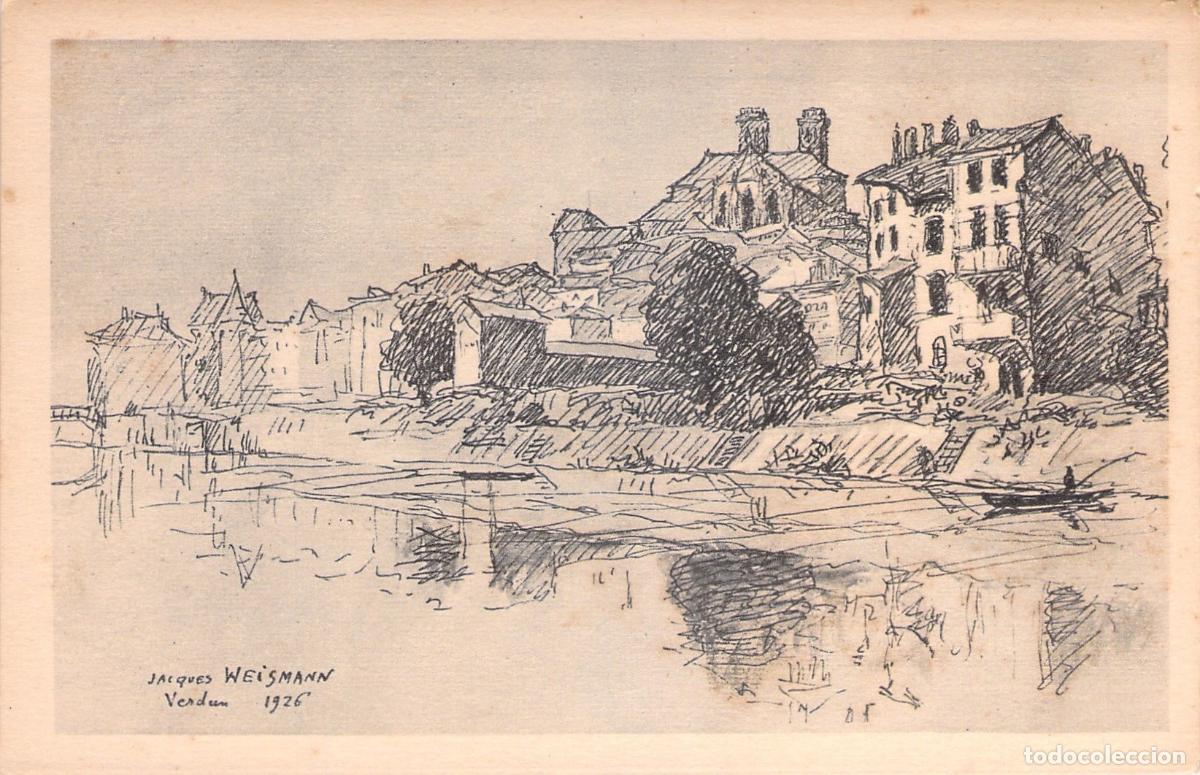 Cartes Postales: Postal de Verdun, las orillas del r&iacute;o Mosa por Jacques Weismann