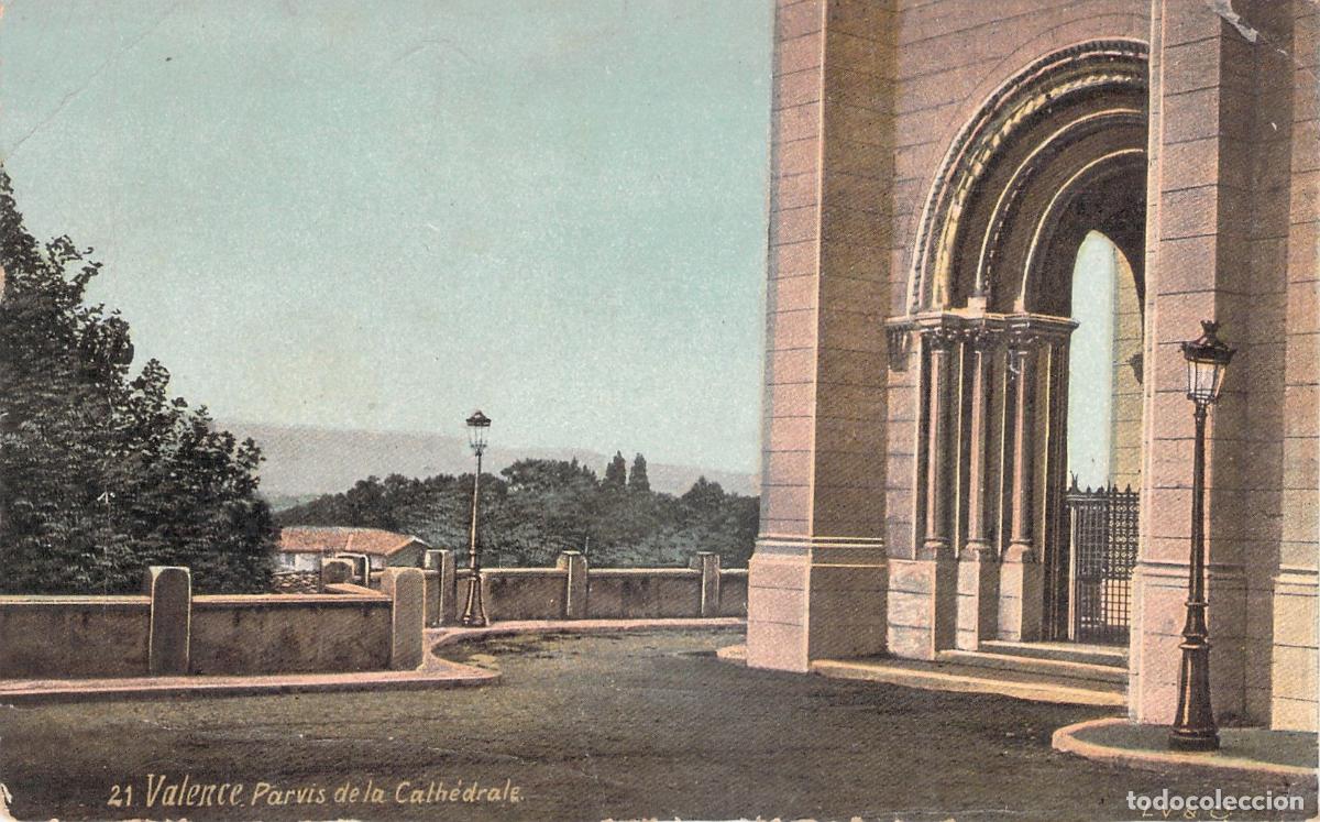 Postais: Postal de la Plaza de la Catedral en Valence, Francia