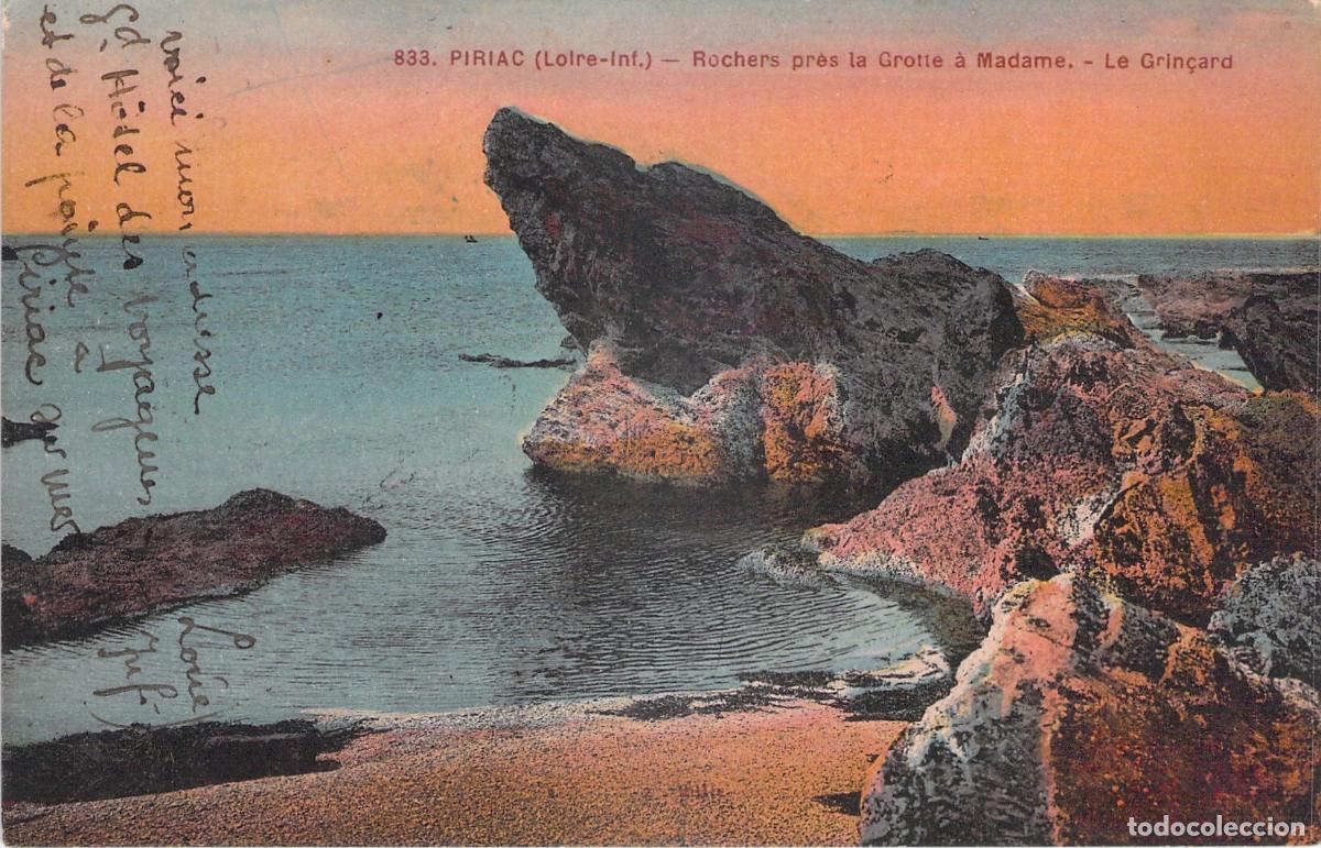 Postais: Postal de Piriac, Francia, Costa Bretona, Rochers pr&egrave;s la Grotte &agrave; Madame