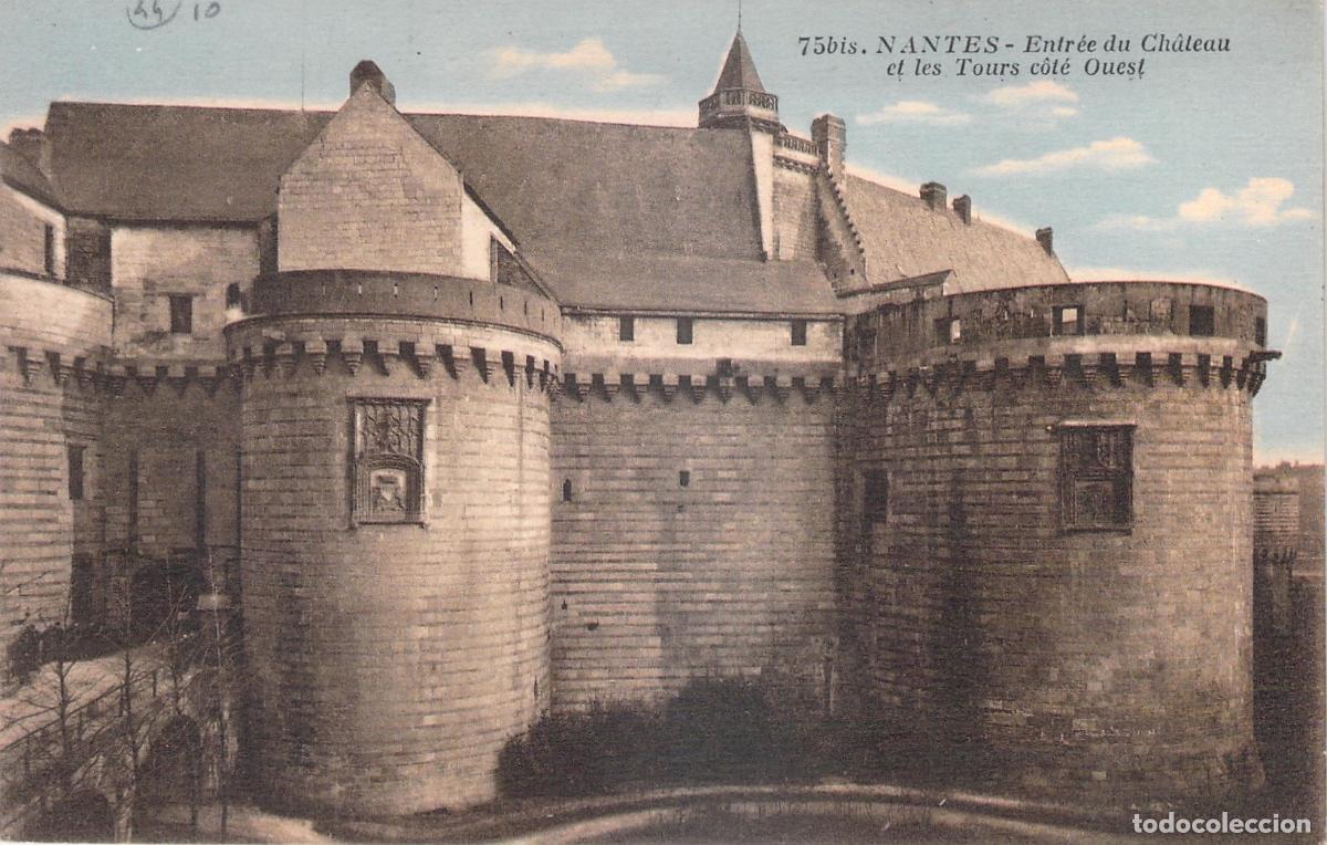 Cartoline: Postal de Nantes, Castillo y Torres lado Oeste