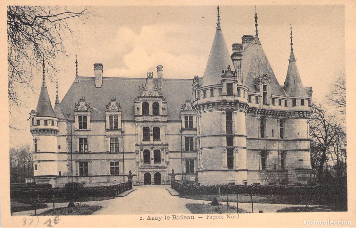 Cartoline: Postal del Castillo de Azay-le-Rideau Fachada Norte Francia