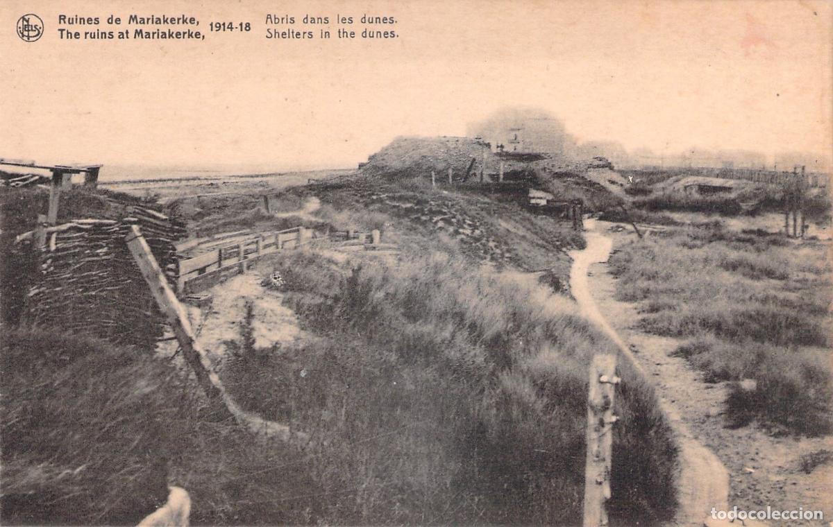 Cartoline: Postal de las ruinas y refugios en las dunas de Mariakerke