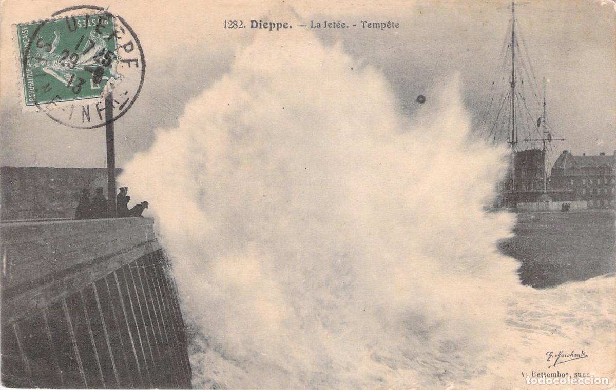 Cartes Postales: Postal de Dieppe La Jet&eacute;e Temp&ecirc;te