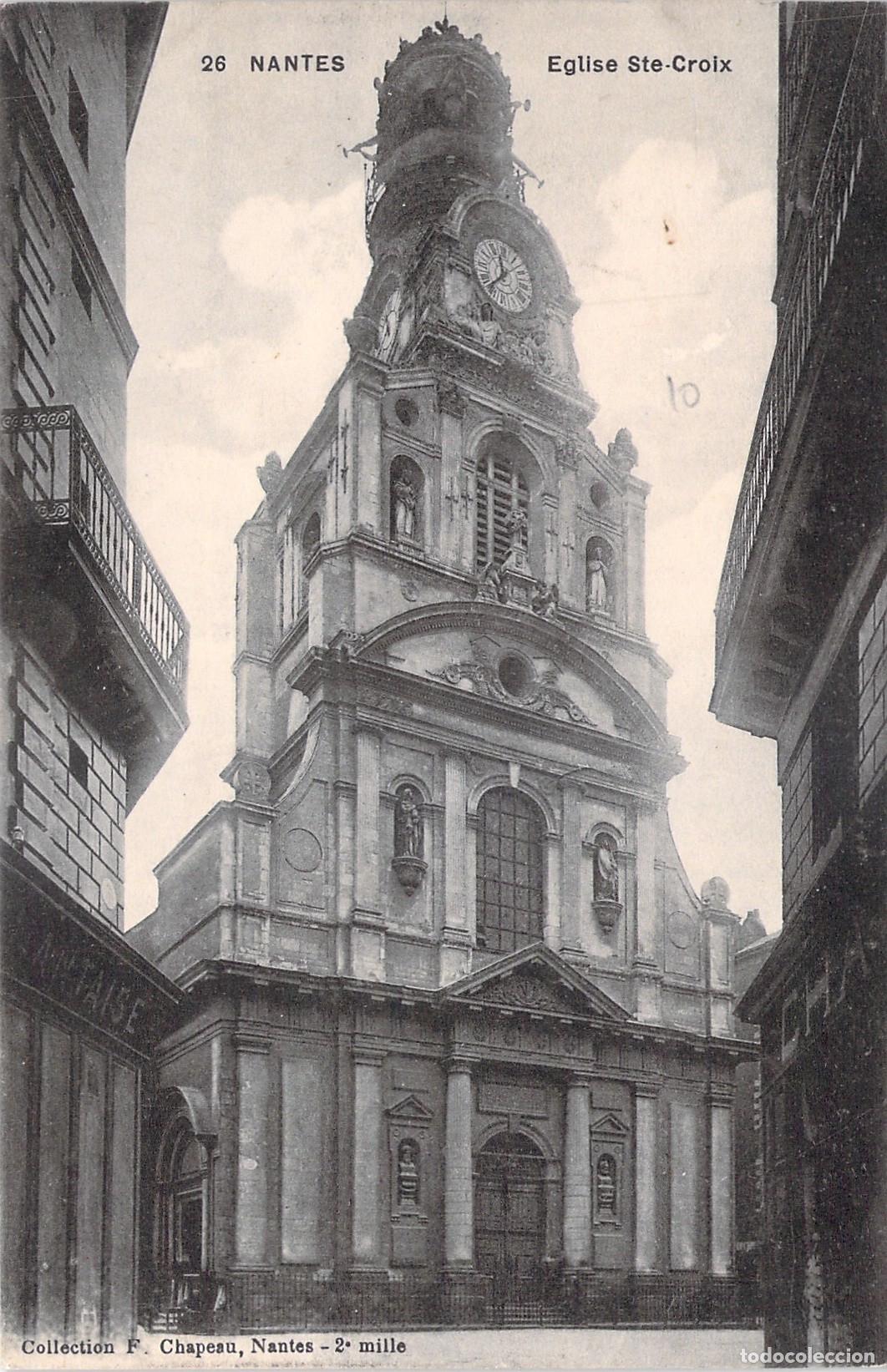 Postales: Postal de la Iglesia Sainte-Croix en Nantes Francia