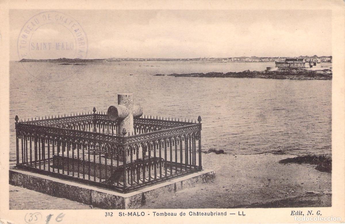 Postales: Postal de la Tumba de Chateaubriand en Saint-Malo Francia