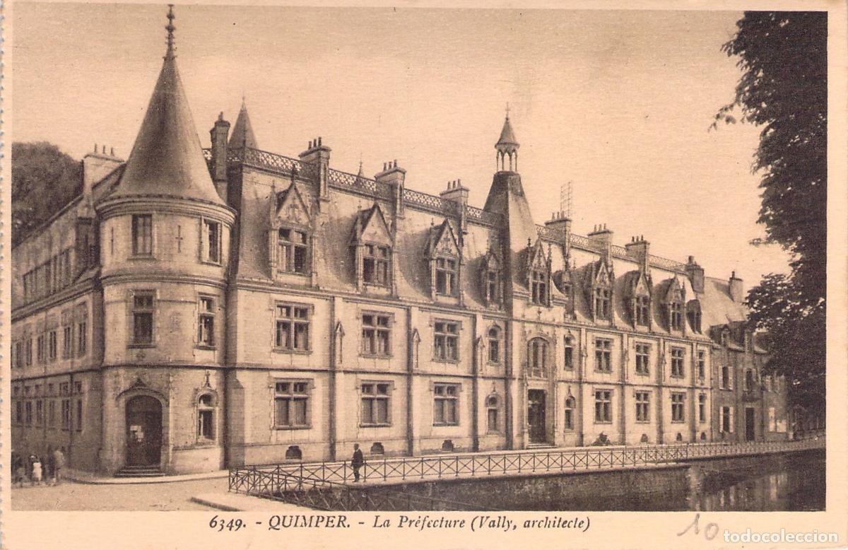 Postais: Postal de Quimper La Prefectura en Breta&ntilde;a